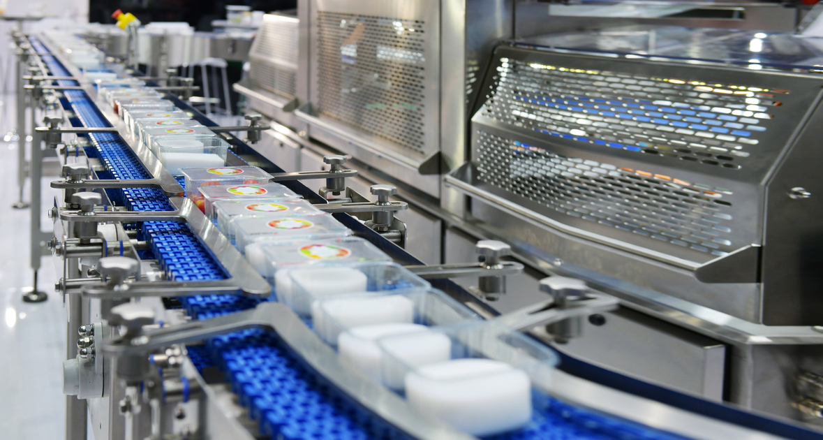 Food products boxs transfer on Automated conveyor systems industrial automation for package