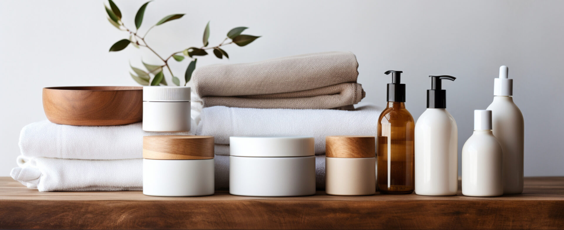 Personal and beauty care products lined up