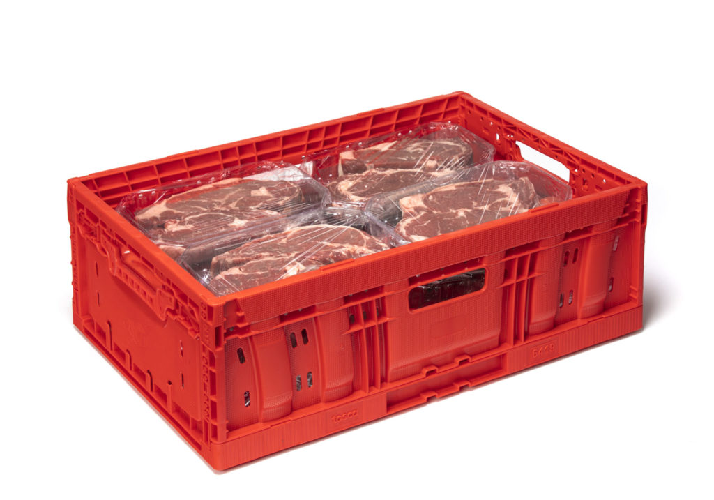 Tosca foldable reusable meat crate