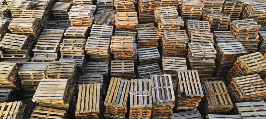 Stacked Wooden Pallets