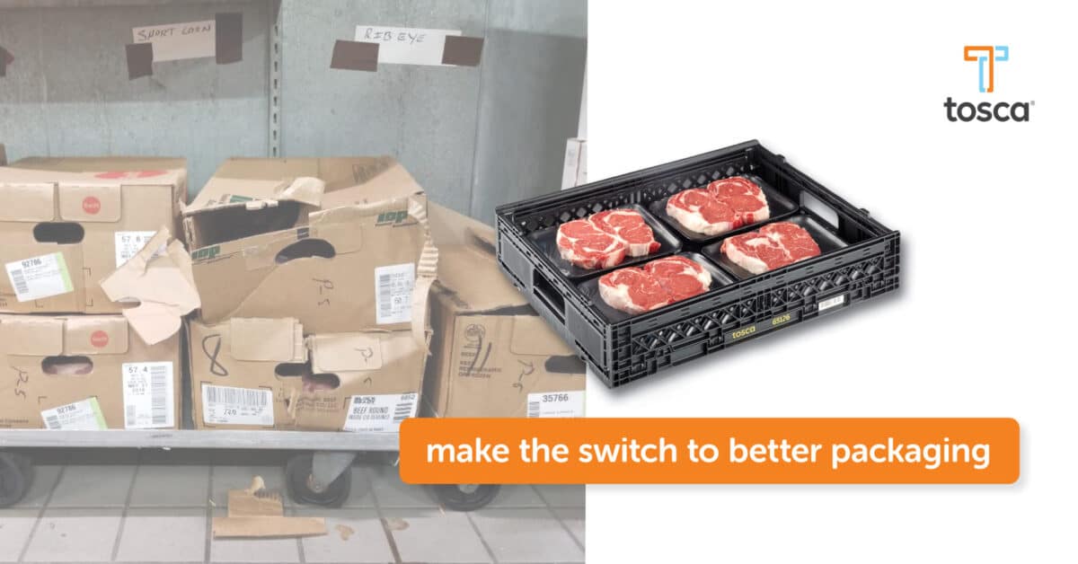 case ready meat being compared to corrugated boxes