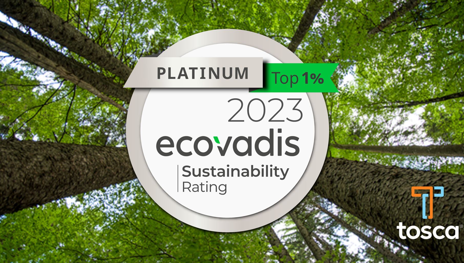 Tosca EcoVadis Platinum Medal Award 2023
