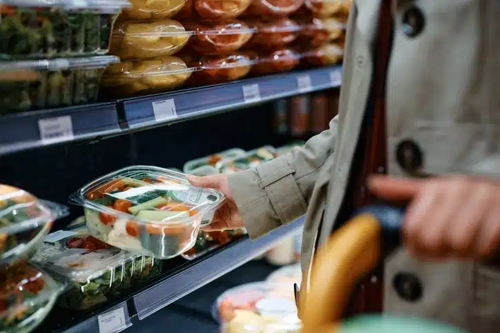 grocery shopping in retail store